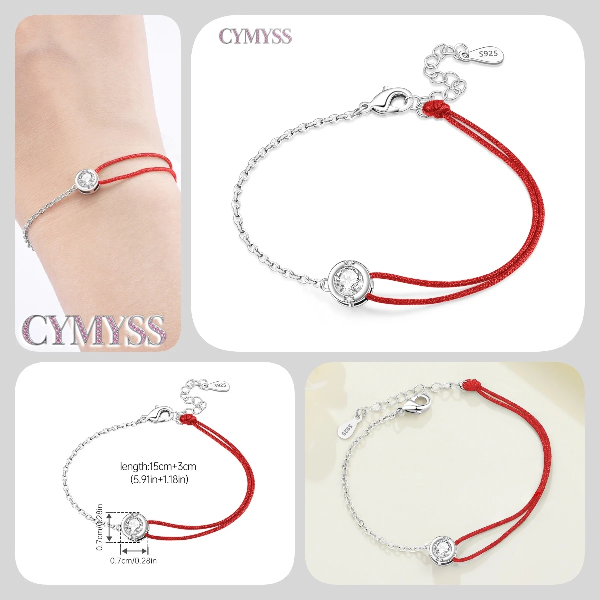 Zierliches Armband aus 925er Sterlingsilber, 18 Karat vergoldet, minimalistischer, edler Schmuck, stapelbare Armbänder für Damen, Hochzeit, Geburtstag, Party – Detail 32