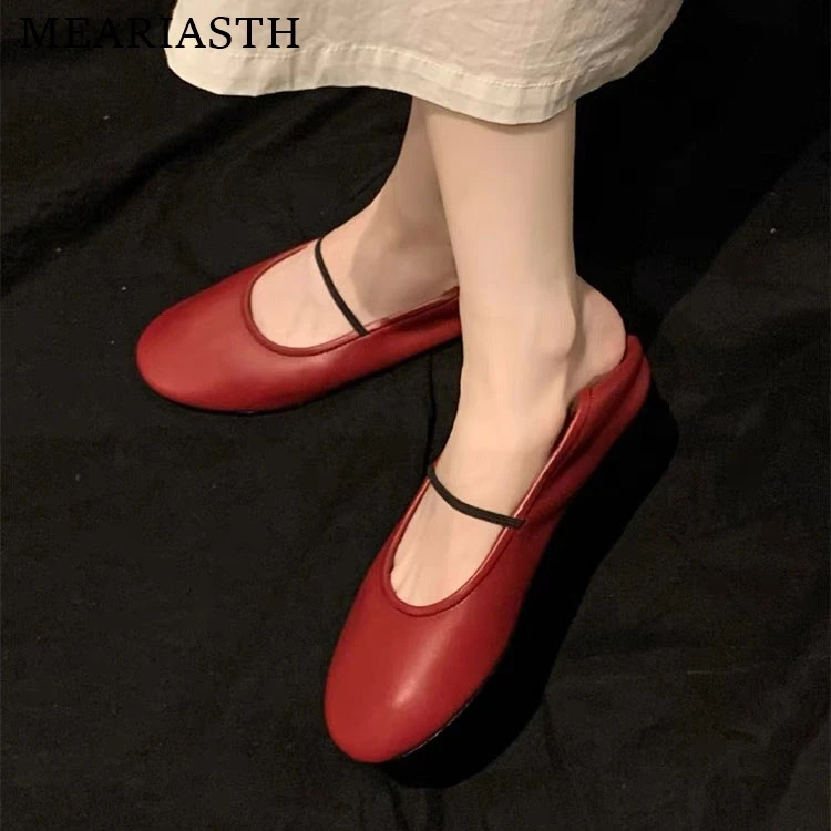 Feminino mocassini da donna in morbida pelle di pecora scarpe da balletto bianche con punta tonda 2023 nuove scarpe basse scarpe da donna firmate