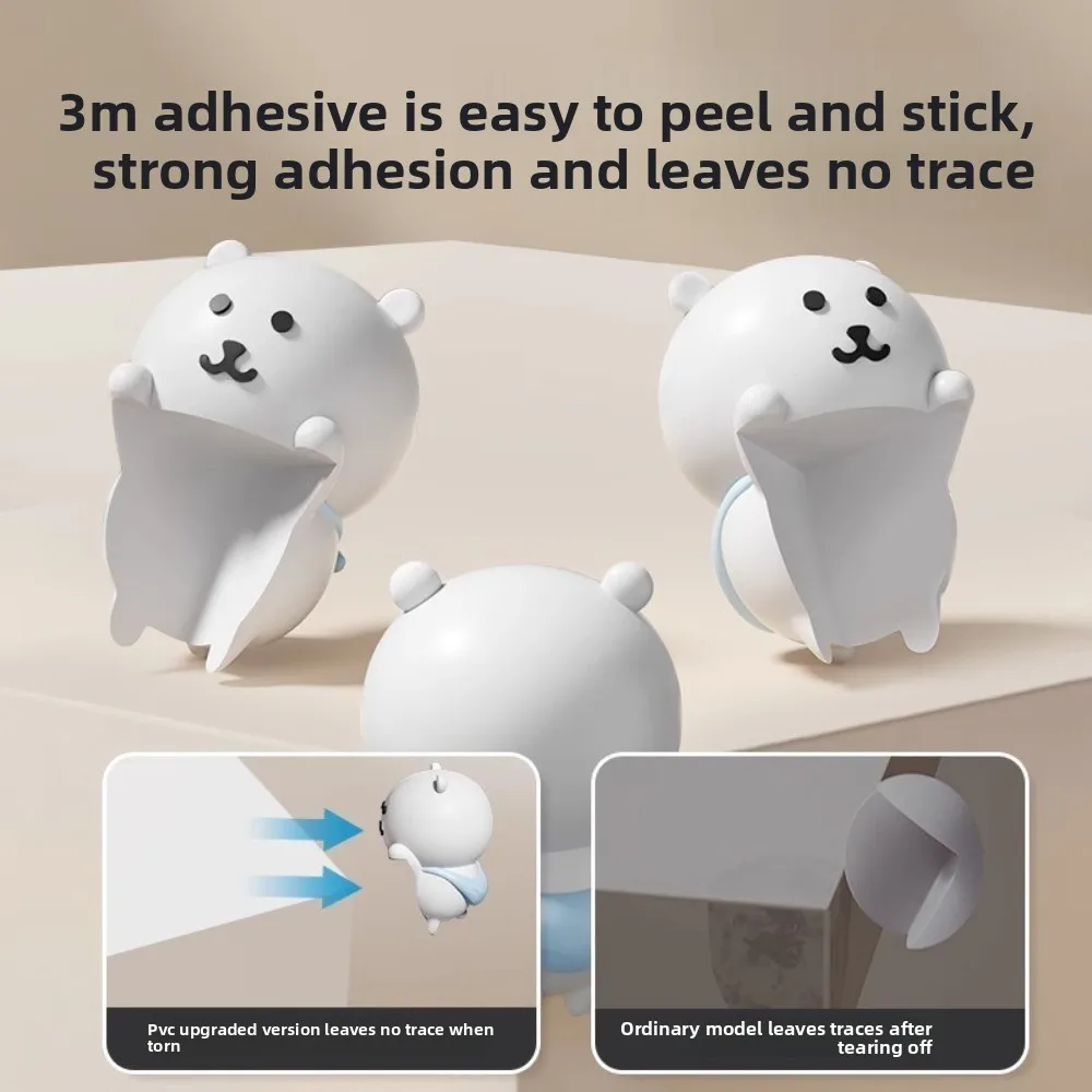 1/2pcs Silicone Desk Corner Cover Cartoon Bear Soft Table Edge Guard Anti-Collision Self Adhesive Proofing Cover Home Gadgets