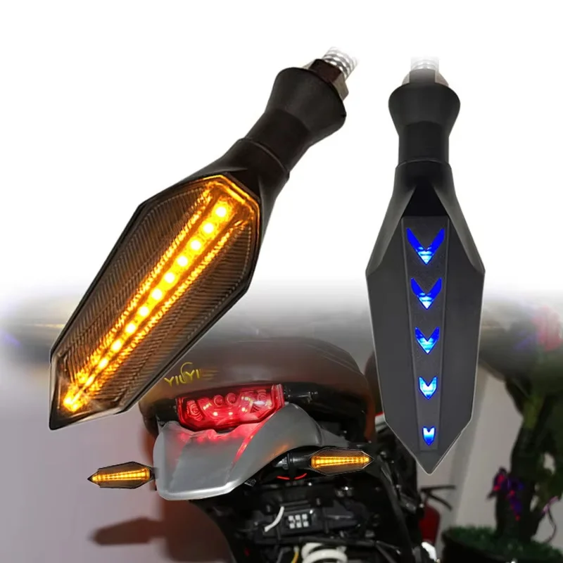 

8mm Motorcycle 17 LED Turn Signal Lamp Sequential Flowing Flash Indicator Lights Amber Running Light Motorcycle Tail Light