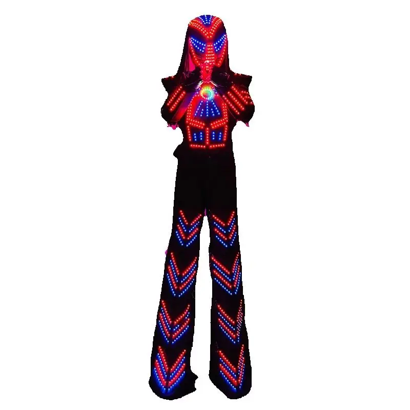 

2025 Carnival Party LED Stilt Walker Robot Rock the World Full Color Luminous Party Suit Events Party Show Performance Costume