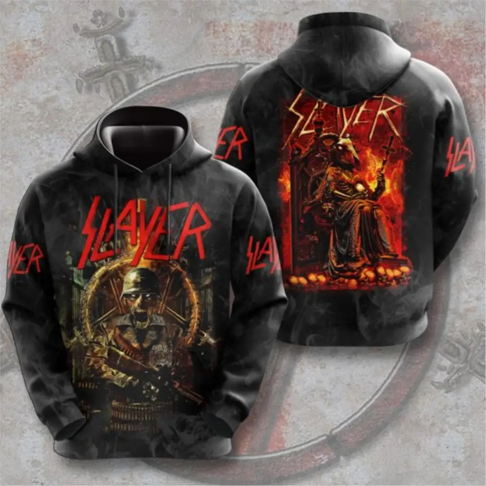 Slayer rock hoodies masculino impressão 3d moletom com capuz das mulheres dos homens moletom casual homem de grandes dimensões roupas streetwear moda hoodies