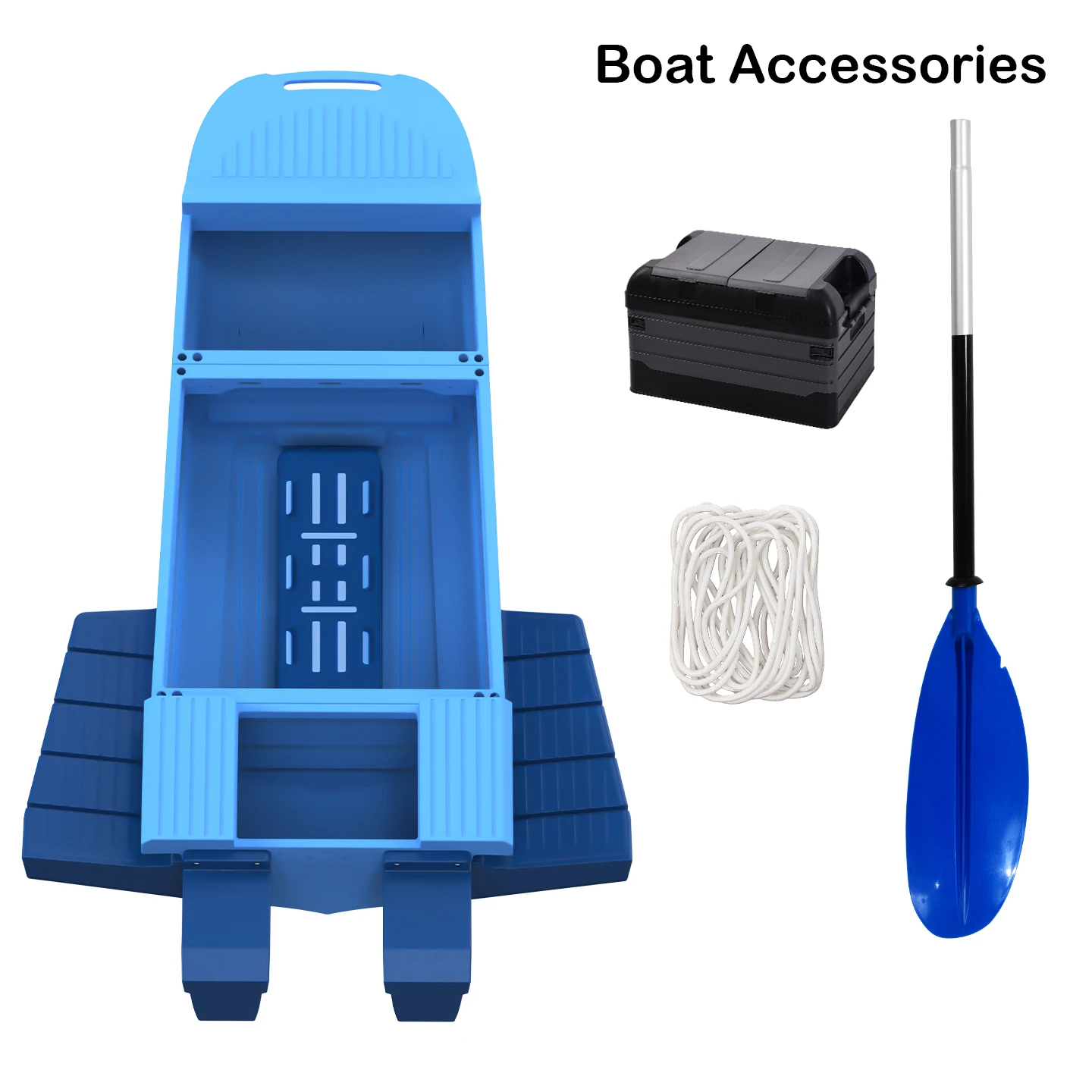 PE Polyethylene Fishing Boat 3.21m/10.5ft Modular Thickened Plastic Vessel, Vehicle-Mounted Portable Outdoor Boat for Adult Use