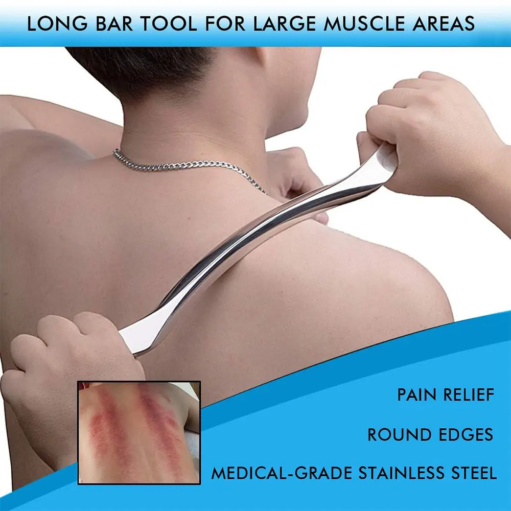 1/4/7 Stuks Rvs Gua Sha Schrapen Massage Tool IASTM Gereedschap Grote Zachte Tissue Mobilisatie tool voor Hele Lichaam Acupunten