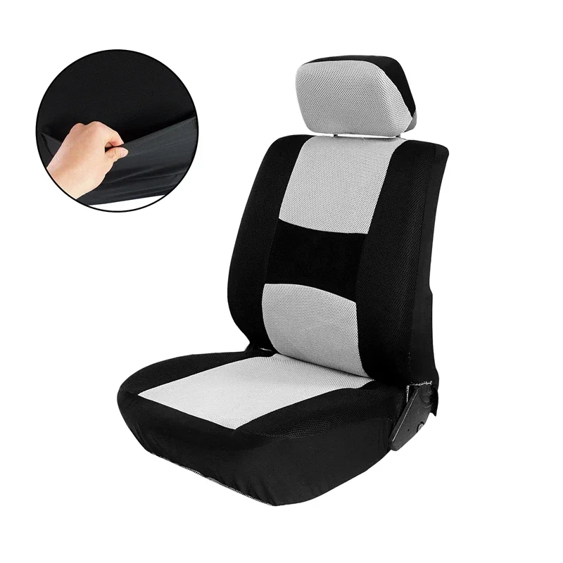 Car Seat Covers Airbag Compatible 100% Breathable with 2 Mm Composite Sponge Polyester Cloth Seat Cover Fit Most Car,SUV, Van