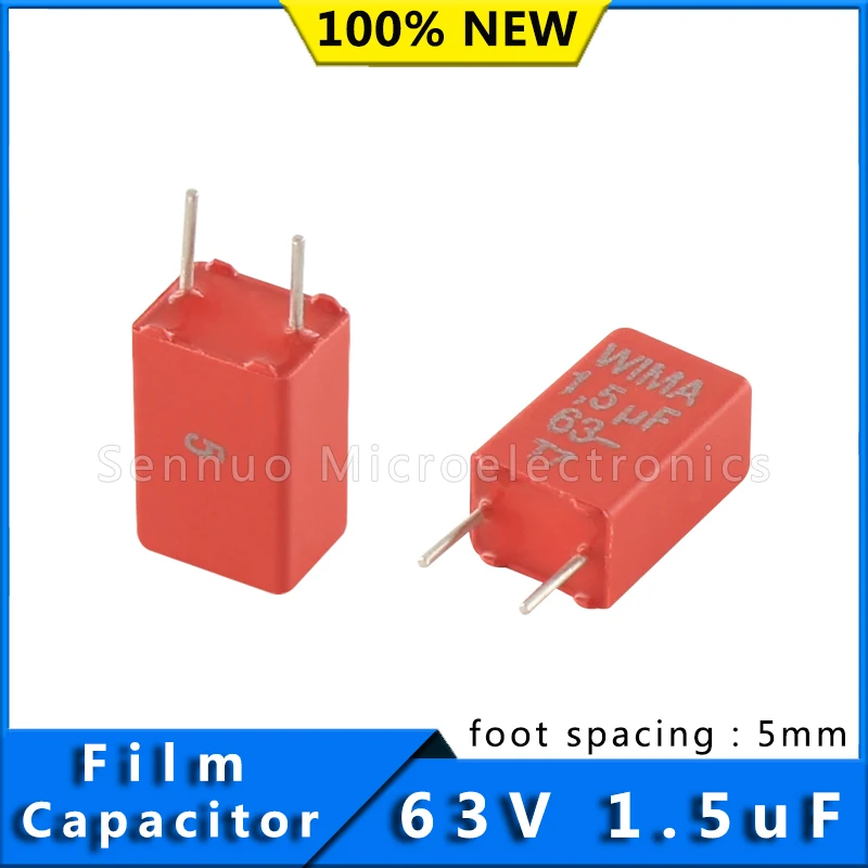 5/10pcs New German WIMA Film Capacitor MKS2 63V 1.5UF 63V 155 Pitch 5mm Audio Infinity Capacitor MKS2C041501H00KSSD