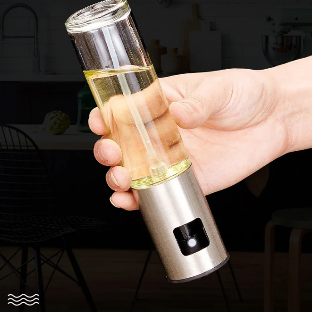 Glass Oil Sprayer Olive Oil Spray Bottle Kitchen Cooking Souce Pot Stainless Steel Head For Salad BBQ Baking Camping Accessories