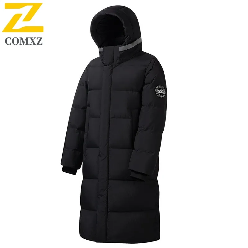 

COMXZ Premium Men Padding Coat Casual White Duck Down Hiking Travel Lightweight Parka Skiing Warm Winter Thickened Garment