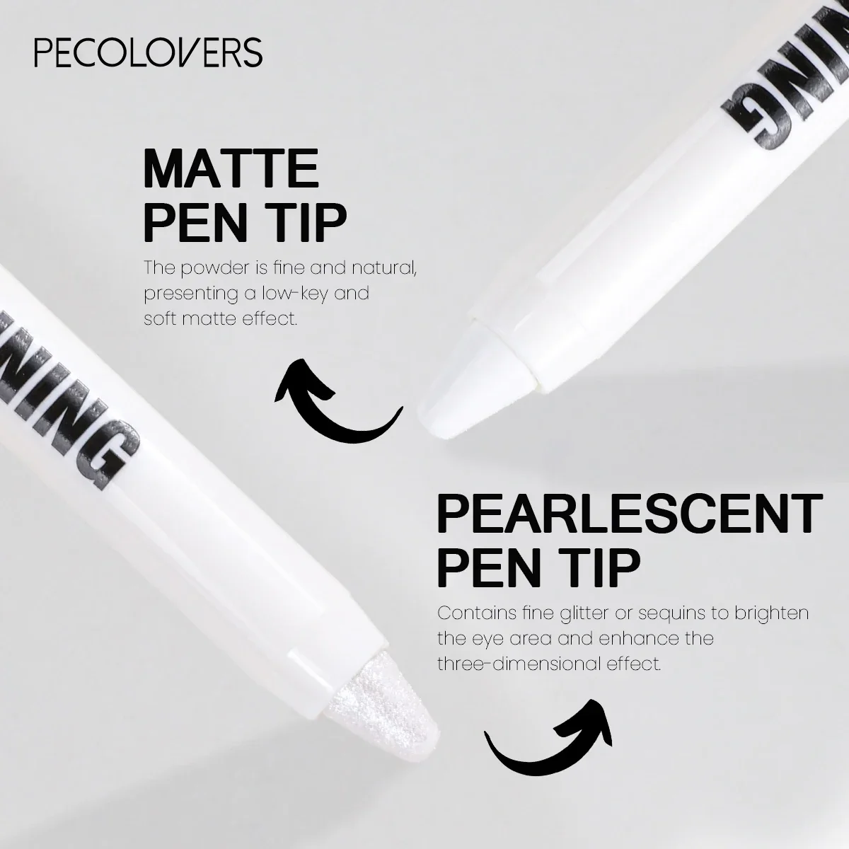 Lápis de sombra brilhante rosa brilhante – acabamento brilhante, adequado para todos os tipos de pele, maquiagem para os olhos com tubo metálico