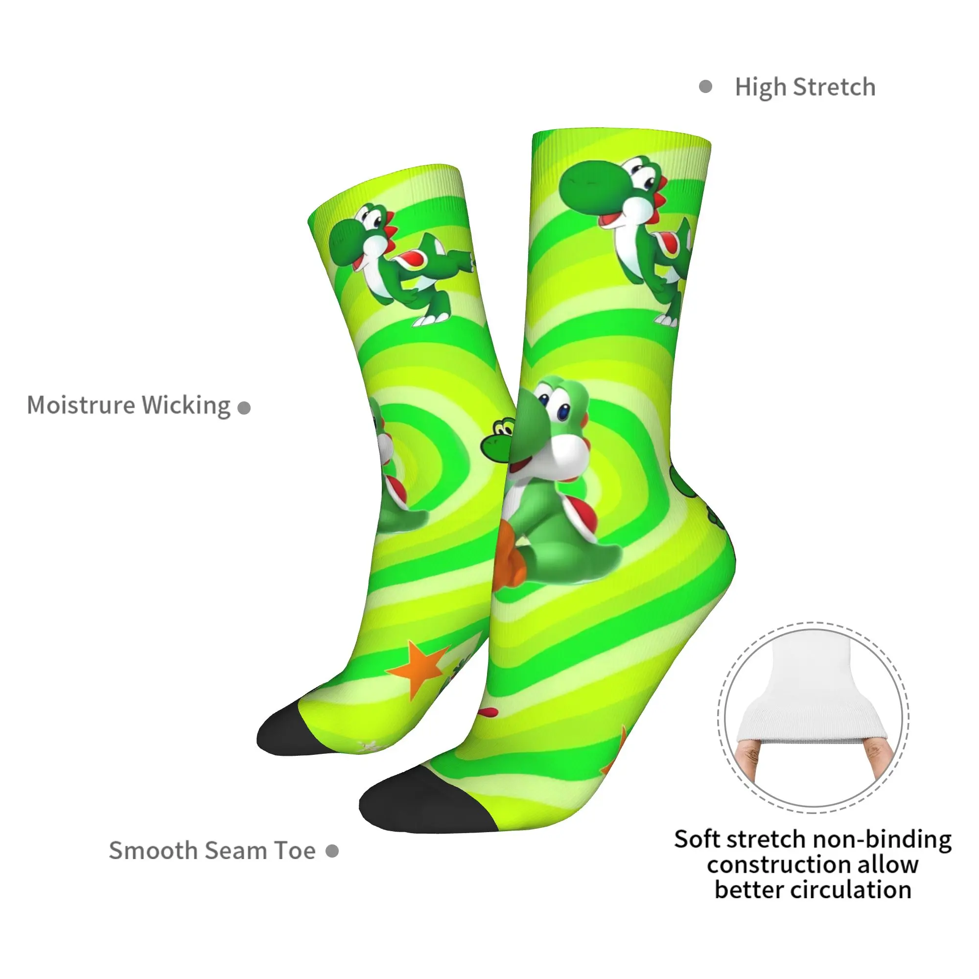 Yoshi jeu Marios chaussettes hommes femmes Polyester chaussettes décontractées nouveauté printemps été automne hiver moyen Tube chaussettes cadeaux