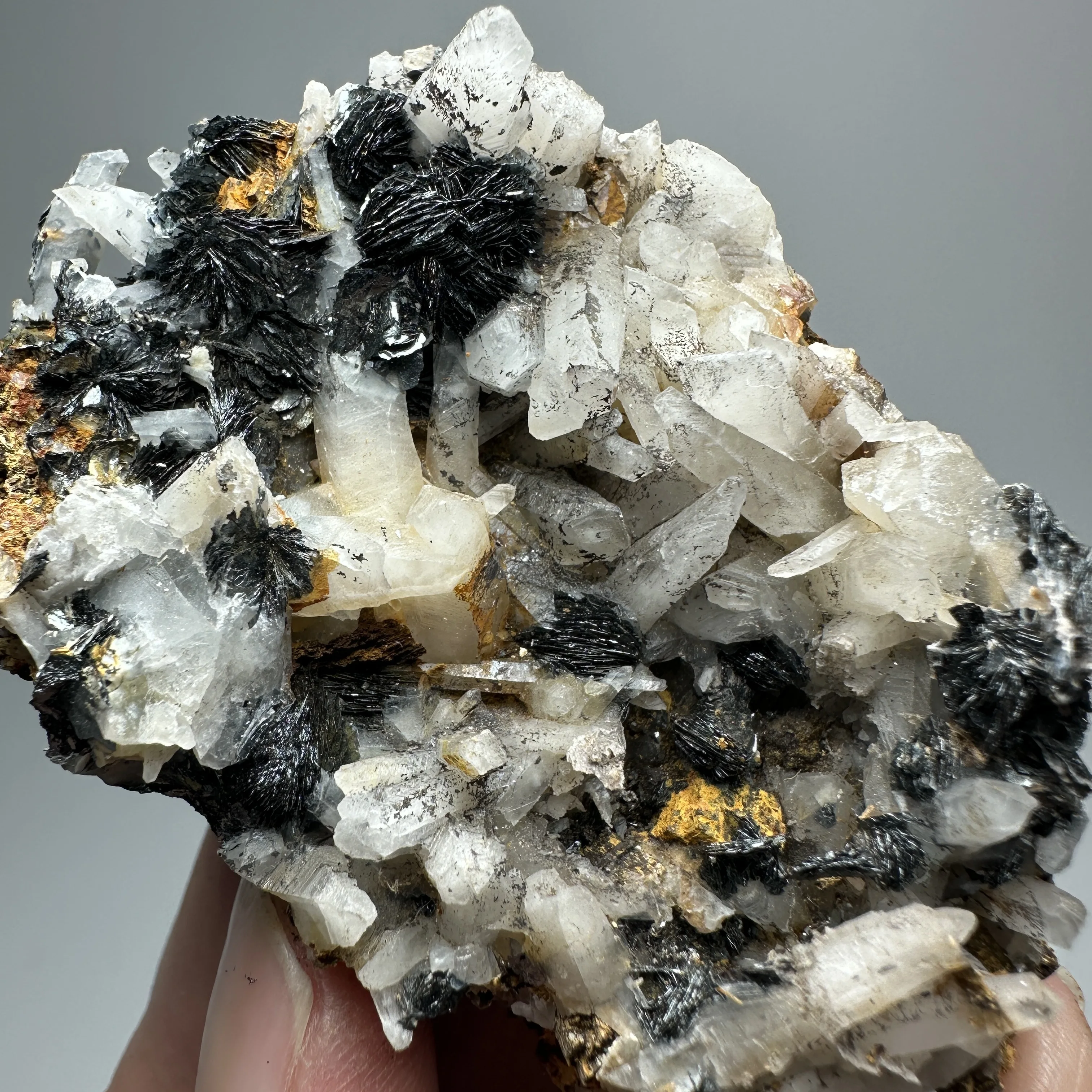 Natural Mirror Hematite Quartz Crystal Mineral Specimen Raw Ore Collection Decor Healing