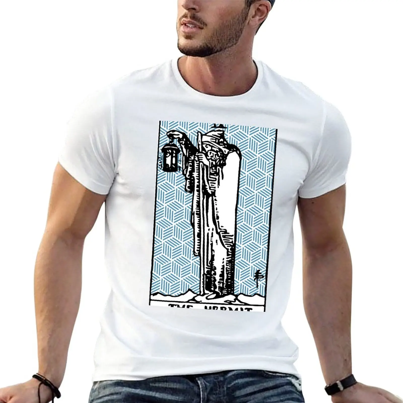 The Hermit - A Geometric Tarot Card Print T-Shirt quick drying t-shirt graphic t shirt T-shirt men