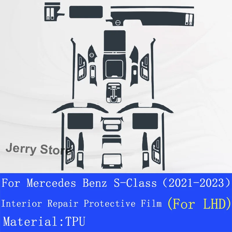 

Anti-scratch Car Repair Sticker For Mercedes Benz S-Class(2021-2023) Car Interior Center Console Transparent TPU Film Protective