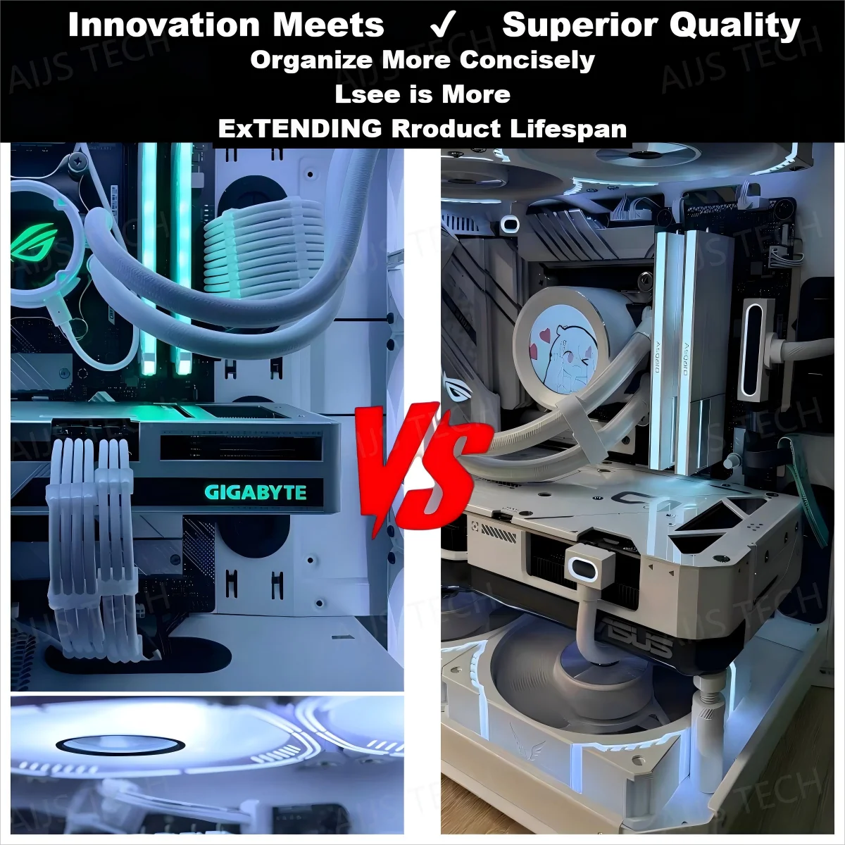 Удлинительный кабель для материнской платы AIJS ATX24Pin, 18AWG 90 °   Прямоугольная конструкция, кабель ARGB 5 В 3-контактный разъем «папа-мама»