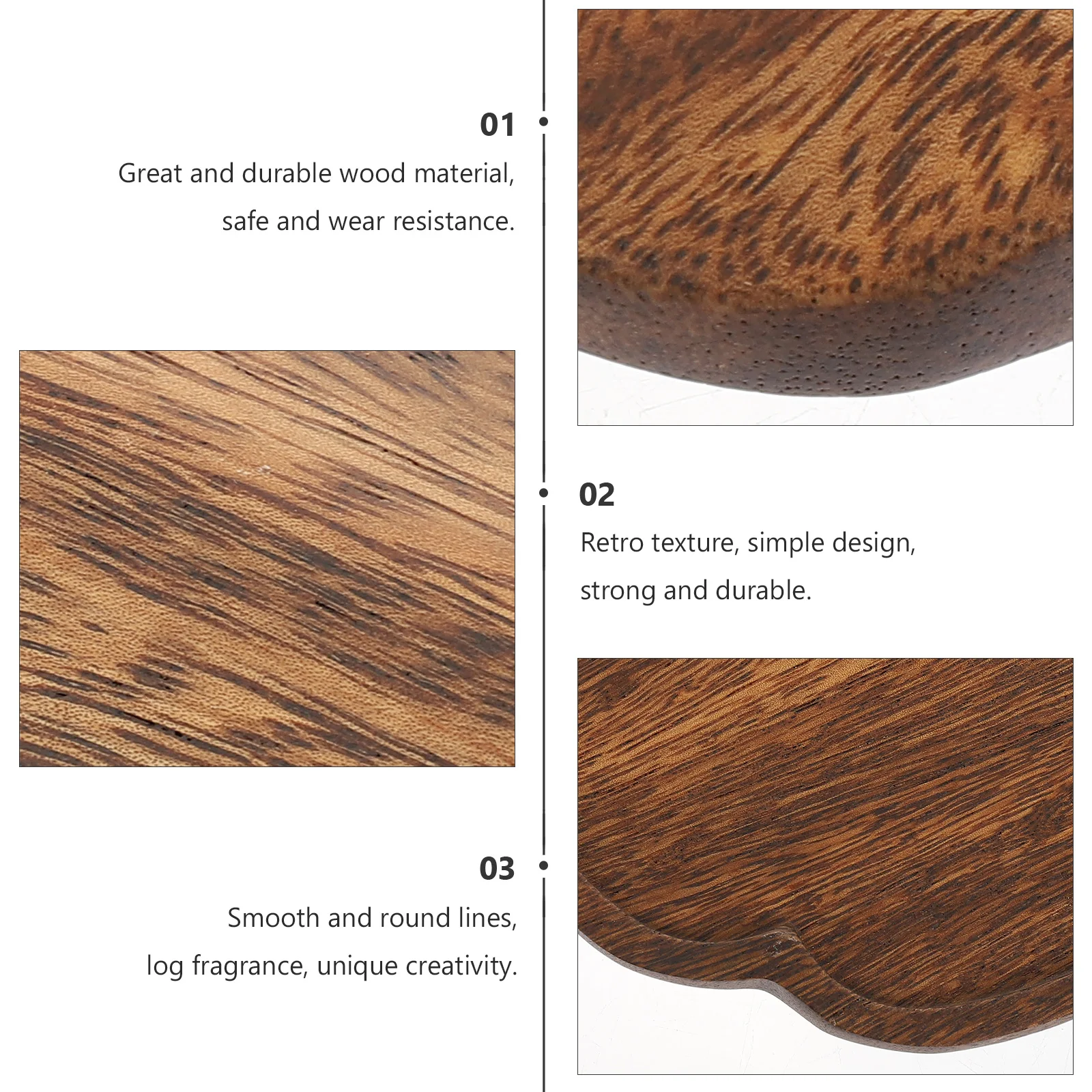 

Delicate Solid Snack Plate Fruit Bread Dish Wooden Food Serving Tray Home Supplies Decorative Tabletop Barbecue Plate Living