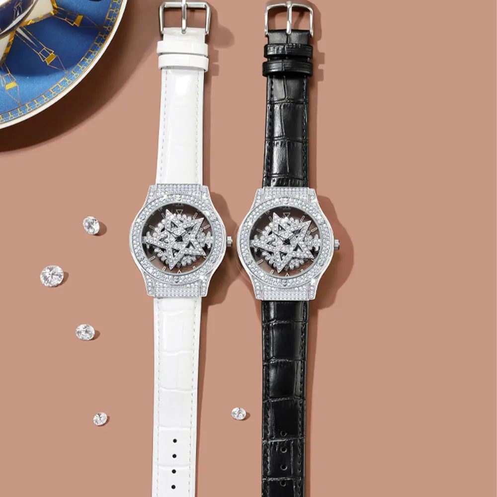 Orologio da donna GEDI Fiocco di neve 360 °   Quadrante rotante, design unico scavato, orologio da polso al quarzo - Orologio da donna elegante e di fascia alta