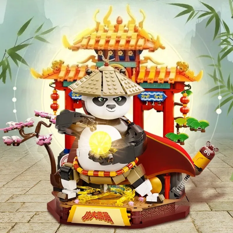 

Pantasy Kung Fu Panda Building Blocks Dragon Warrior Model Educational Small Granule Assembling Toys Collection Ornaments Gifts