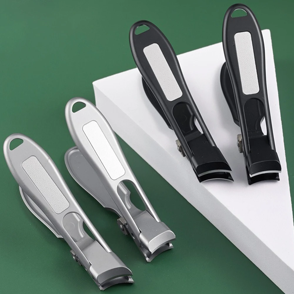 

1 шт., машинка для стрижки ногтей с наклонными краями из нержавеющей стали, брызгозащищенная машинка для стрижки ногтей с большим отверстием, портативный триммер для удаления омертвевшей кожи, кутикулы