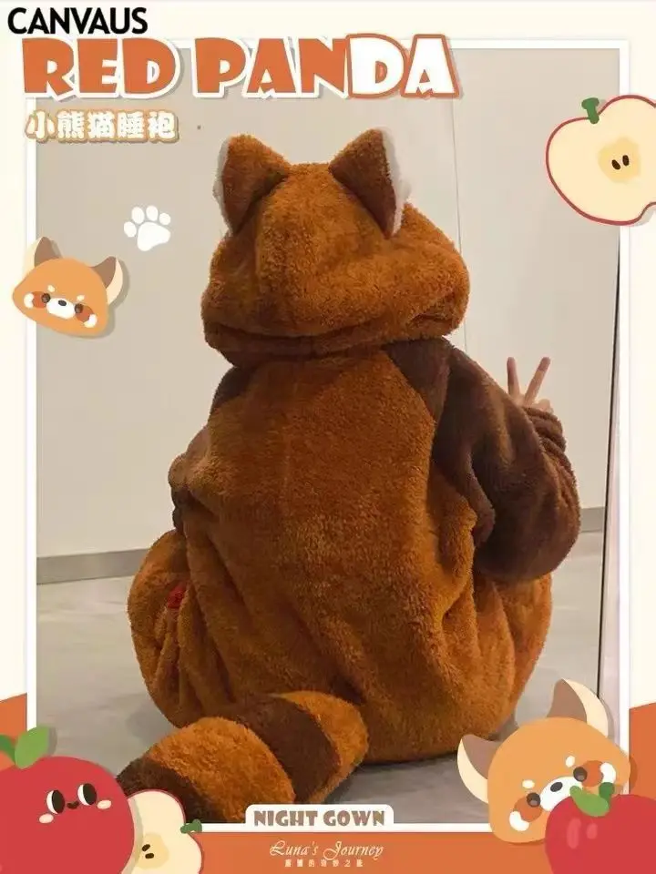 Erwachsene Waschbär Cosplay Kostüm Roben Kigurumi Einhorn Onesie Anime Nachthemd Halloween Cartoon Bär Pyjamas Winter – Detail 5