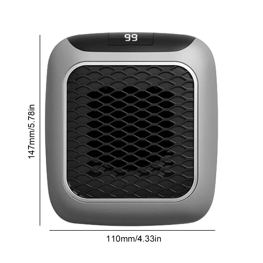 Portable Electric Heater Wall Outlet Small Space Adjustable Thermostat 12H Timer Auto Shut Off For Home Office Use