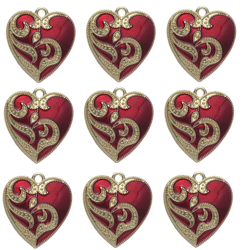Trendy 10pcs/lot Eye Heart Shape Charms Pendant DIY Earrings Necklace for Jewelry Making Accessories 23*21mm
