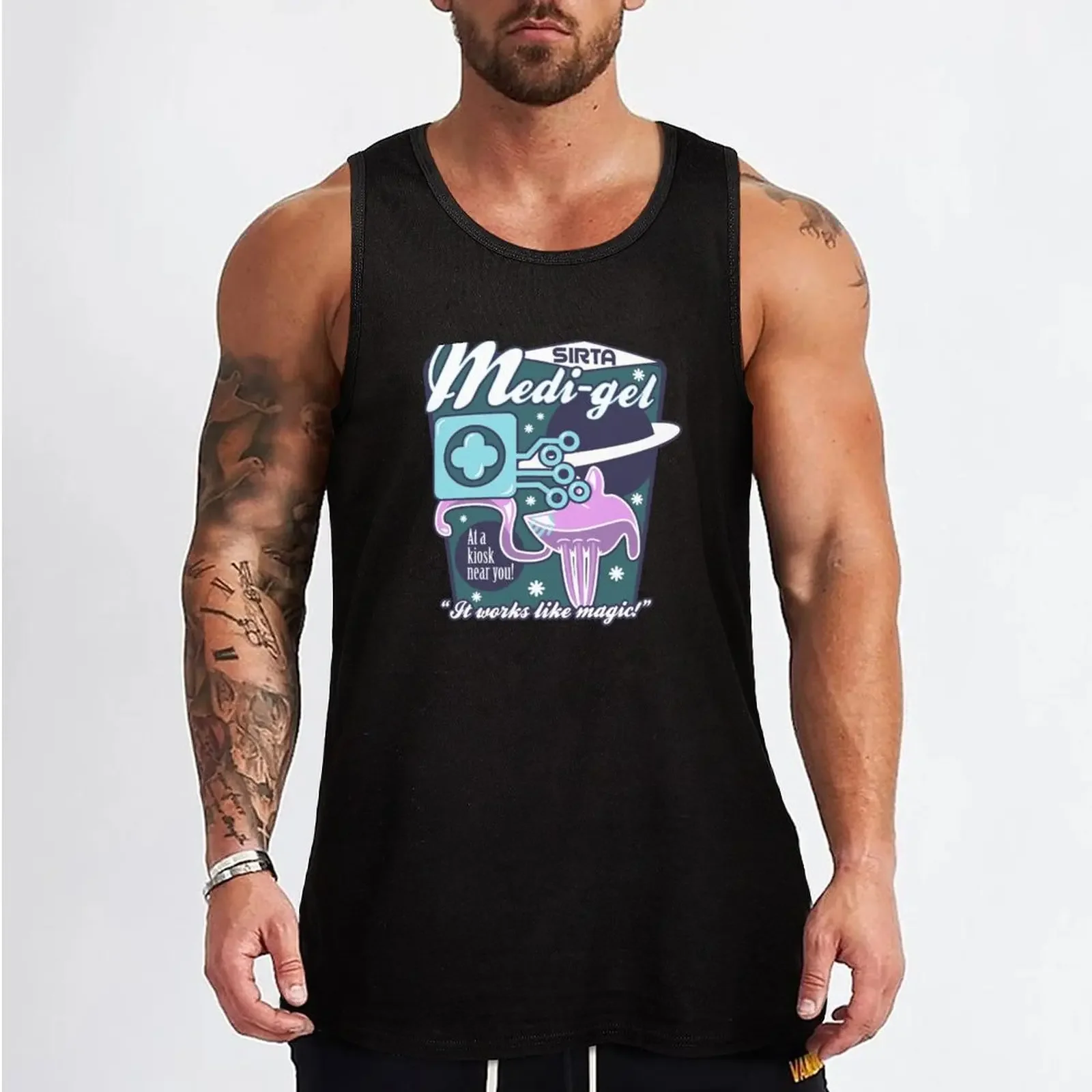 New Medi-gel Advertisement Tank Top Working vest muscular man singlet for men gym top