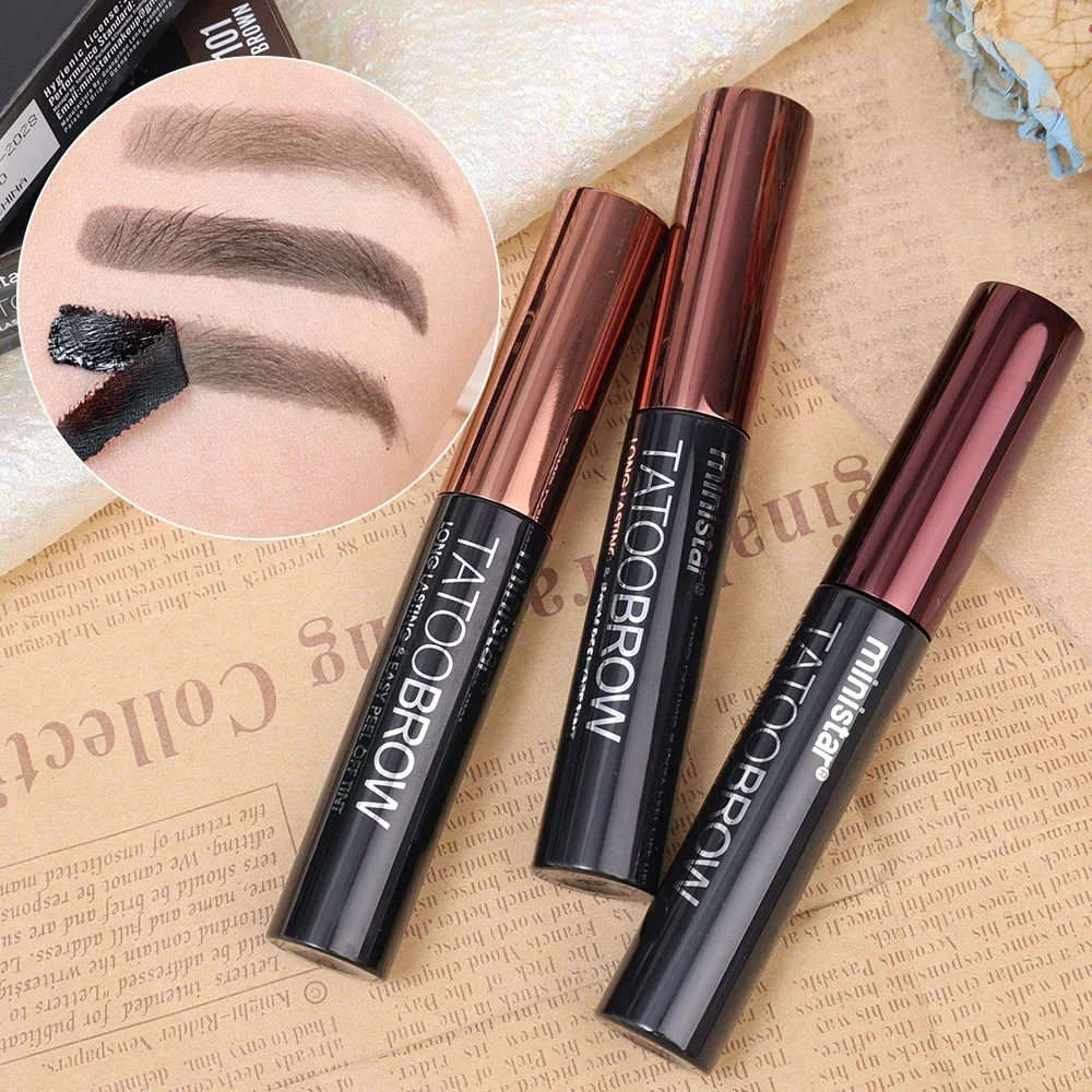 Waterproof Peel Off Dye Eyebrow Cream Makeup Semi-Permanent Sweatproof Long Lasting Tattoo Tint Tearing Eyebrows Gel Cosmetics