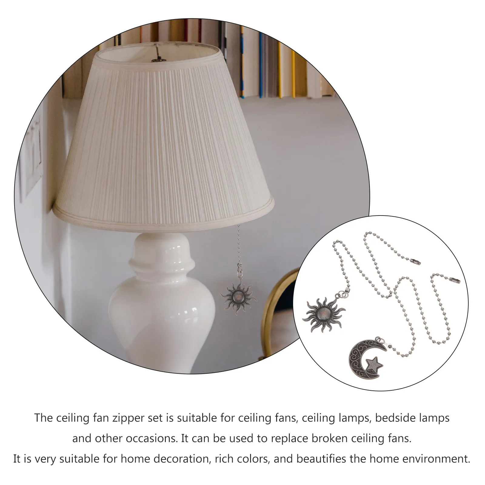 

2Pcs Bronze Ceiling Light Pull Chain Vintage Fan Chain Pendant Decorative Hanging Lamp Extender for Home Decor