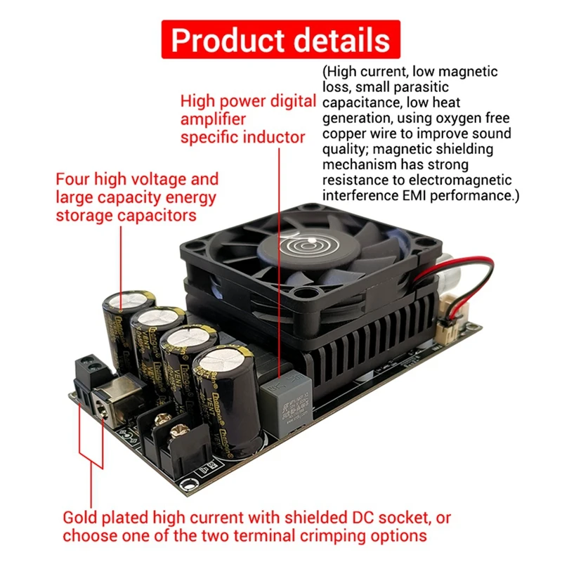 ZK-6001 TPA3255 Digital Amplifier Board High Power Stereo 300WX2 Bridged Mono 600W AMP Bridged Mono Subwoofer Speaker