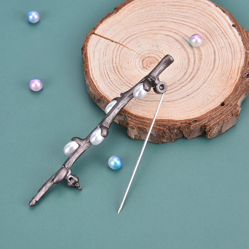 خمر لؤلؤة زهر البرقوق فروع زهرة دبابيس دبابيس بروش باقة أنيقة #3