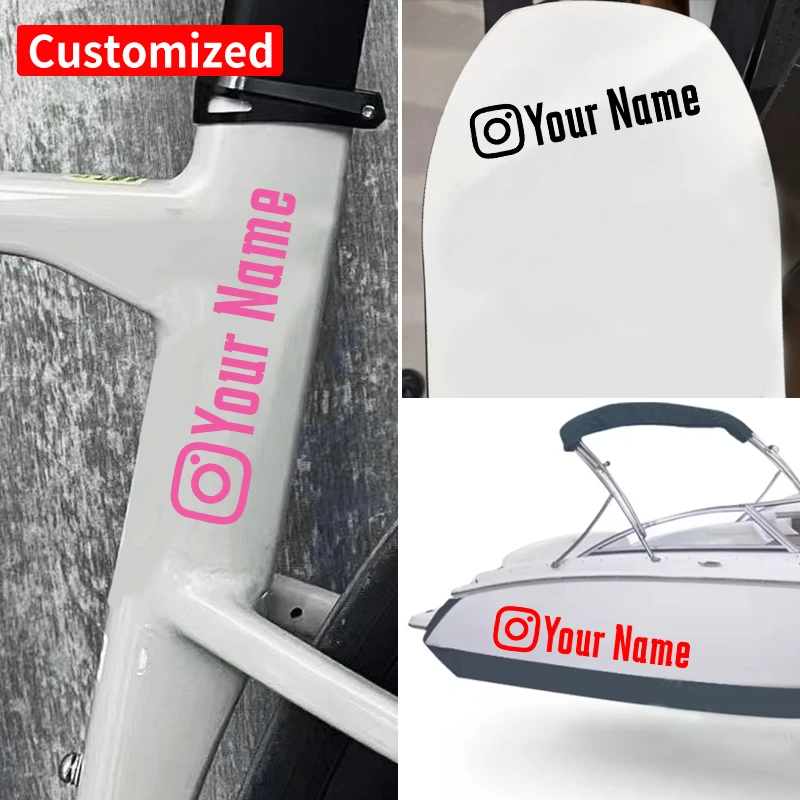 1PC User Name Custom Personalized Instagram Motorcycle Stickers Waterproof DIY Fuel Tank Helmet Car Bicycle Vinyl Decals image 5