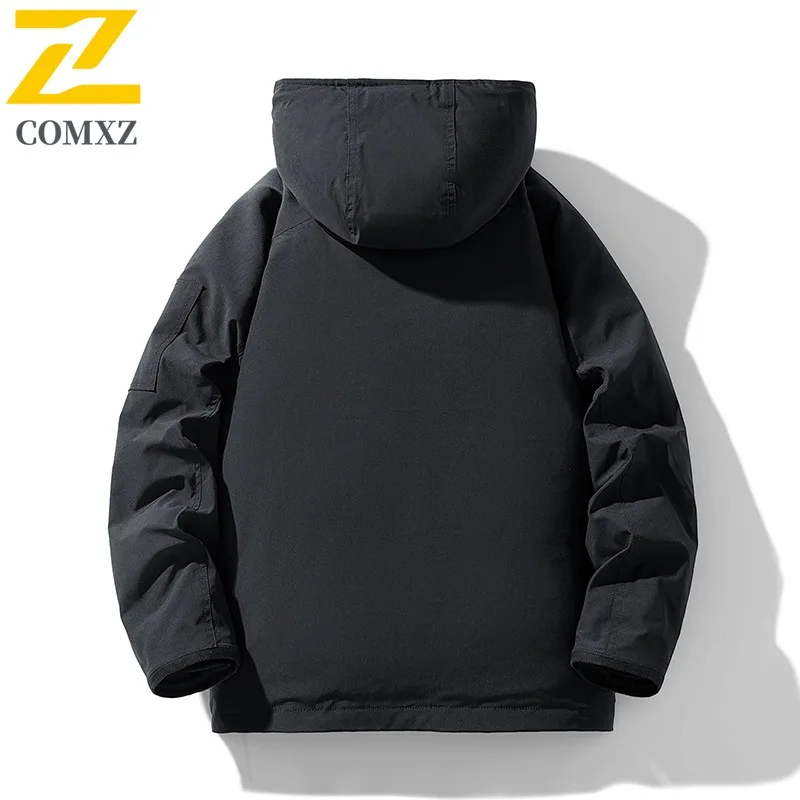 COMXZ جودة عالية مبطن سترة بلون متعدد جيب التخييم أسفل سترة 2025 الثلوج يندبروف الشتاء سترة ملابس للرجال #3