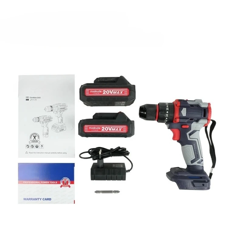 Makute 10mm Cordless Brushless 40 N.m Hammer Drill 3 Function Impact Drill CID121-10-2BL
