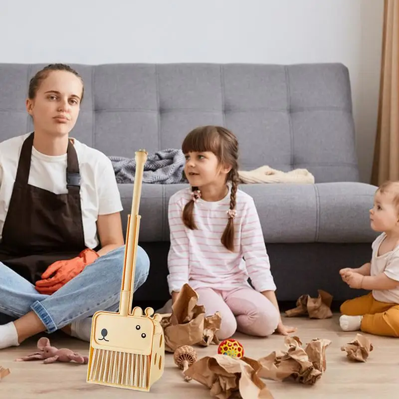 Juego de escoba de juguete, escoba de juguete de limpieza para niños, escoba de limpieza, recogedor, juego de limpieza para niños, divertido juego de limpieza