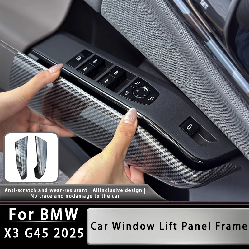 

For BMW X3 G45 2025 Car Window Lifting Button Side Panel Cover Protection Plate Auto Interior Modification Accessories