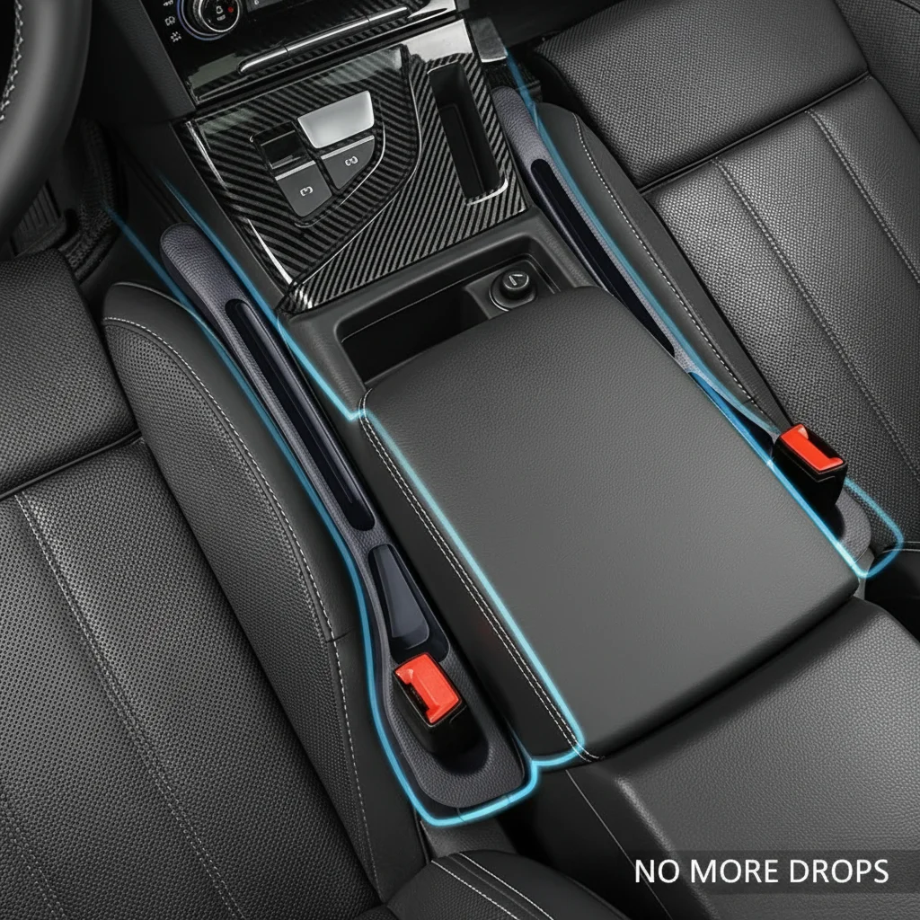 2Pcs Car Seat Gap Filler, Seat Side Gap Stopper, Anti-Fall Leak Proof Storage Organizer for Auto Interior Accessories