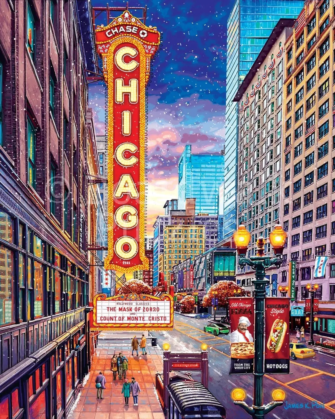 

Пазл для взрослых Chicago Downtown 1000/500/300/120 шт. Пейзажный пазл Подарок на день рождения Декор комнаты-бара Развлекательная игрушка