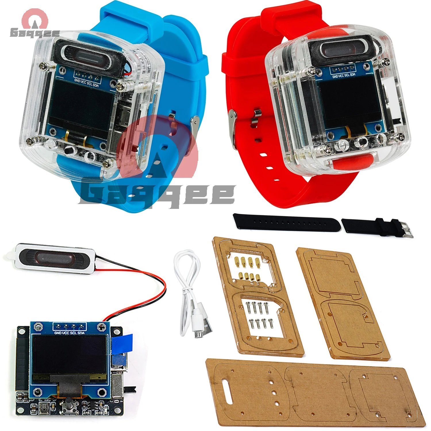 

Xiaozhi AI умные голосовые часы с OLED-экраном DIY комплект с интеллектуальным диалогом перезаряжаемый браслет для тренировок в руках