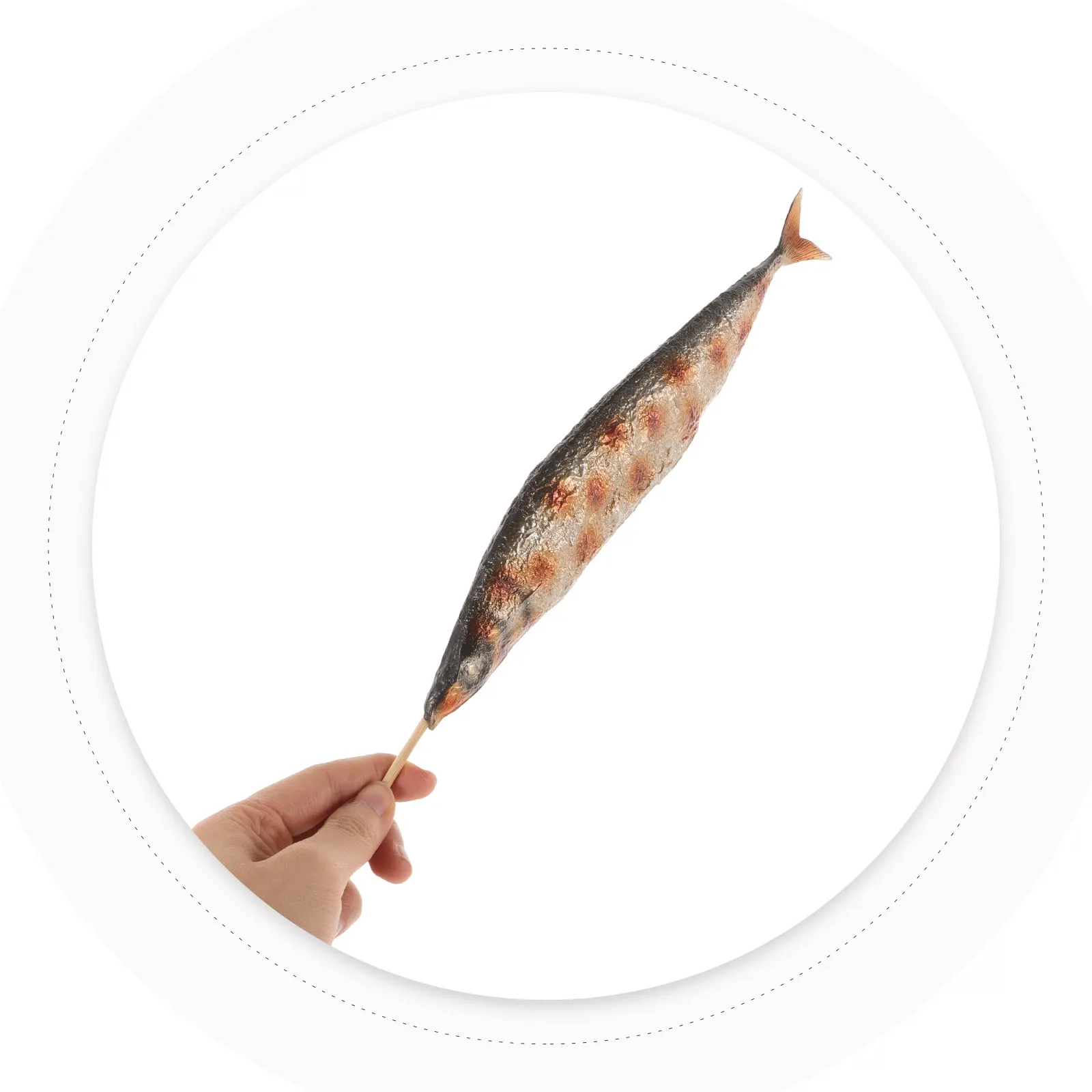 Lifelike Simulated Roasted Saury Food Prop Artificial Barbecue Skewer Display for Eateries Pretend Play Kitchens Faux Seafood