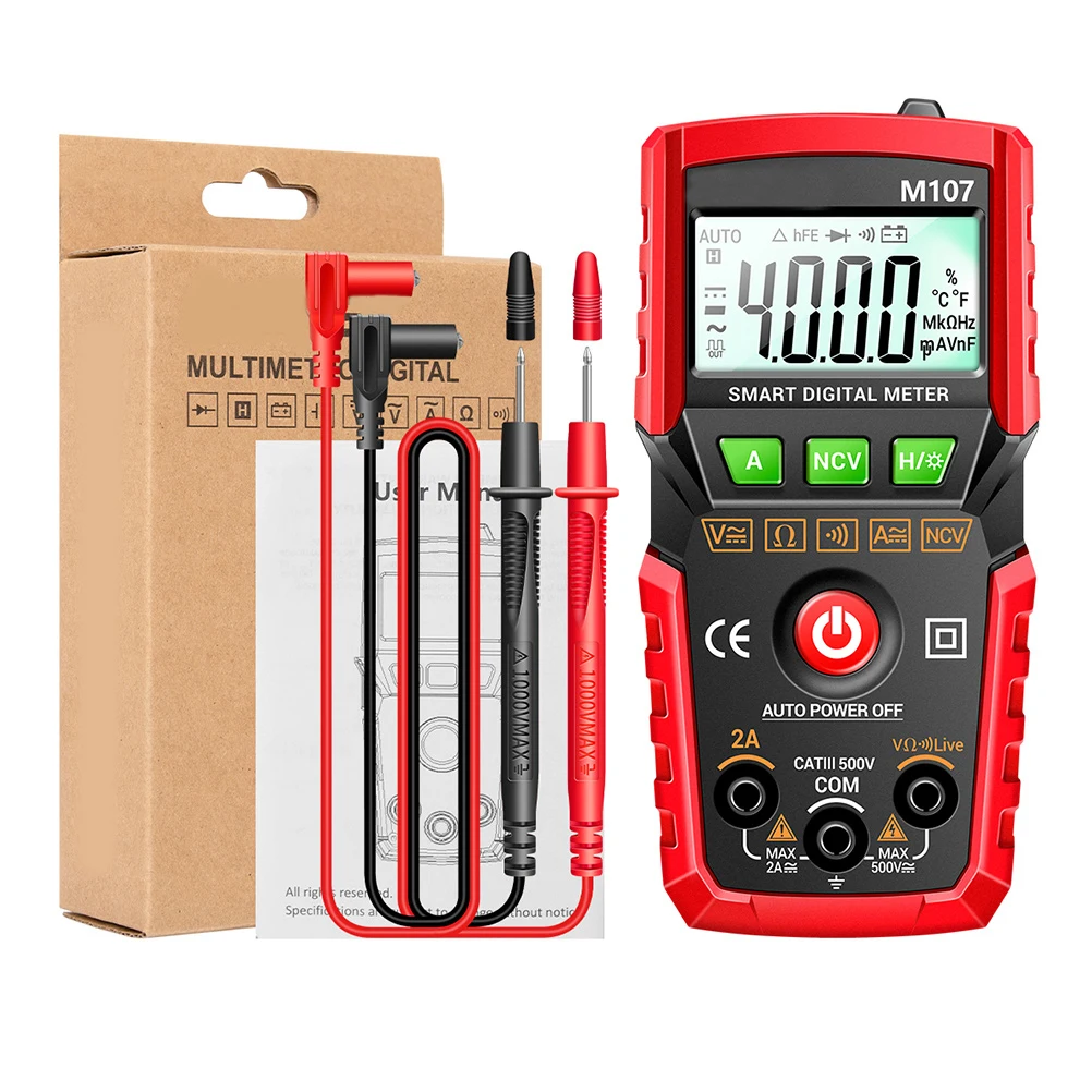 

Digital Multimeter 4000 Counts Auto Ranging LCD Backlight Voltage Current Tester Electric Voltmeter Professional