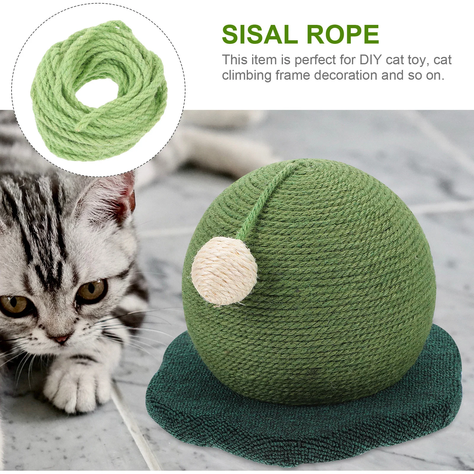 

10M Sisal Climbing Frame Natural Diy Tool Tool Durable Reusable Pet Supplies Diy Toy Supplies Green