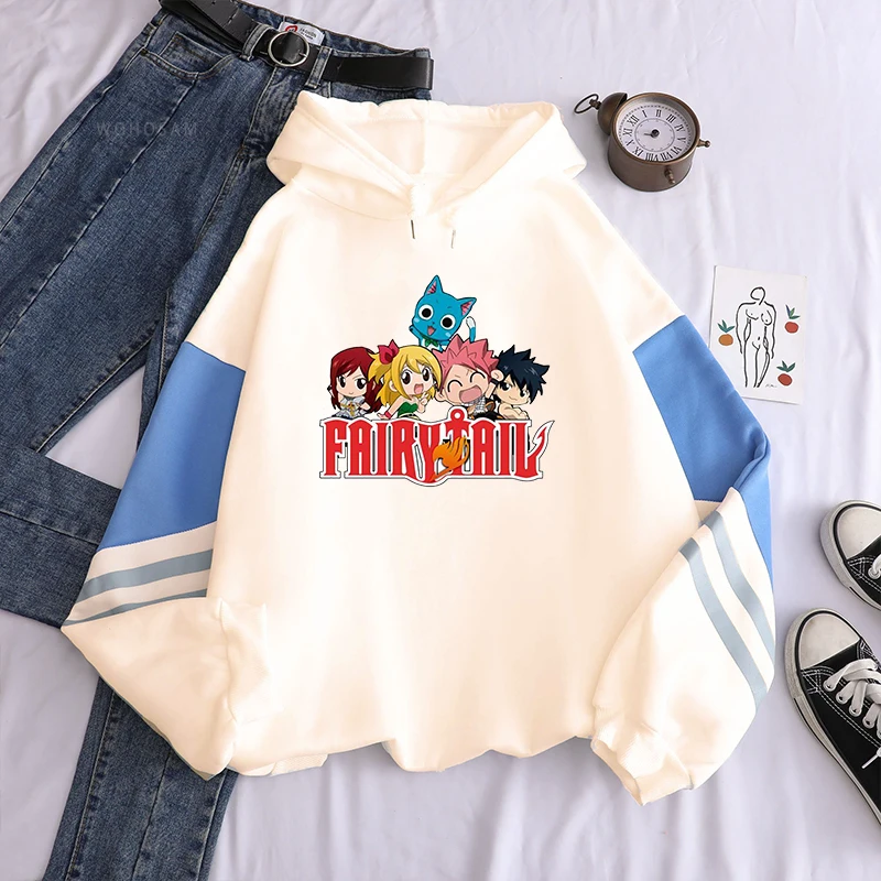 Fairy Tail Japan Anime Harajuku Hoodies Winter Casual Pullover Happy/Natsu Dragneel/Gray Fullbuster Manga Long Sleeve Sweatshirt