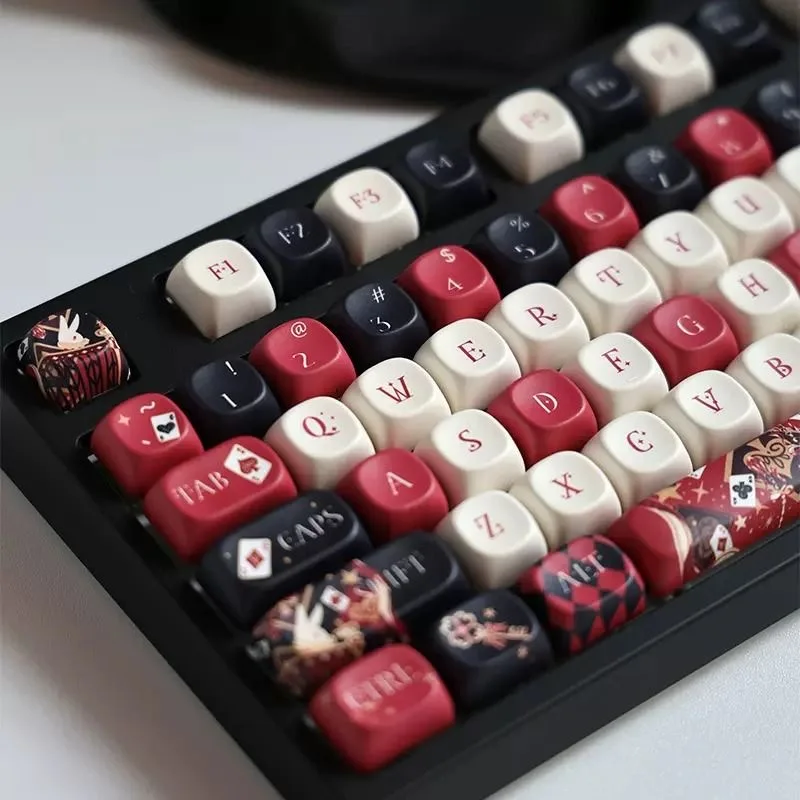 레트로 앨리스 키 캡 138 키 테마 키 캡 멋진 PBT 키 캡 MX 스위치 용 Chreey Keycap 승화 기계식 키보드 캡