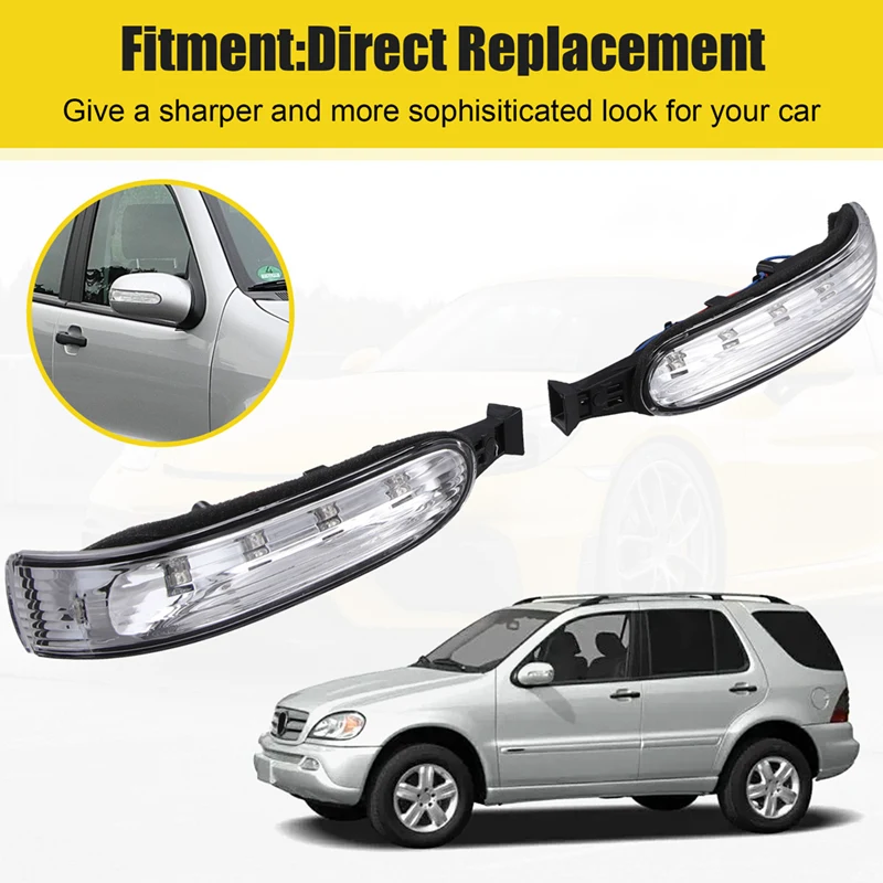 

X-T Left And Right Side Mirror Indicator LED Turn Signal 1638200521 1638200621 For Mercedes Benz W163 2002-2005 ML Class