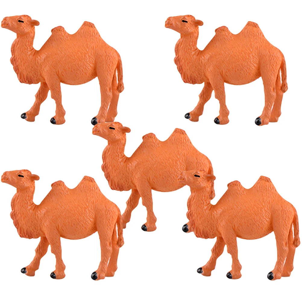 

5pcs Simulation Camel Models Miniature Camel Garden Patio Lawn Micro Resin Ornaments camel figurines small camel figurines