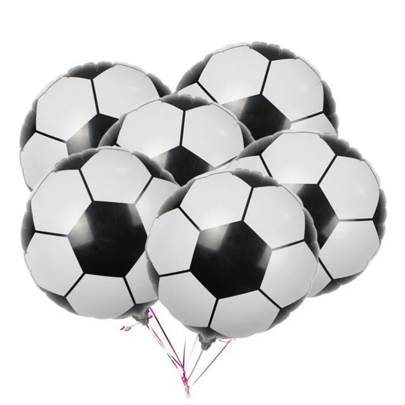 Mini Football Shape Foil Balloons Theme Party Background Decoration Children\'s Birthday, Helium Balloon for Baby Shower 5 PCs/Lo