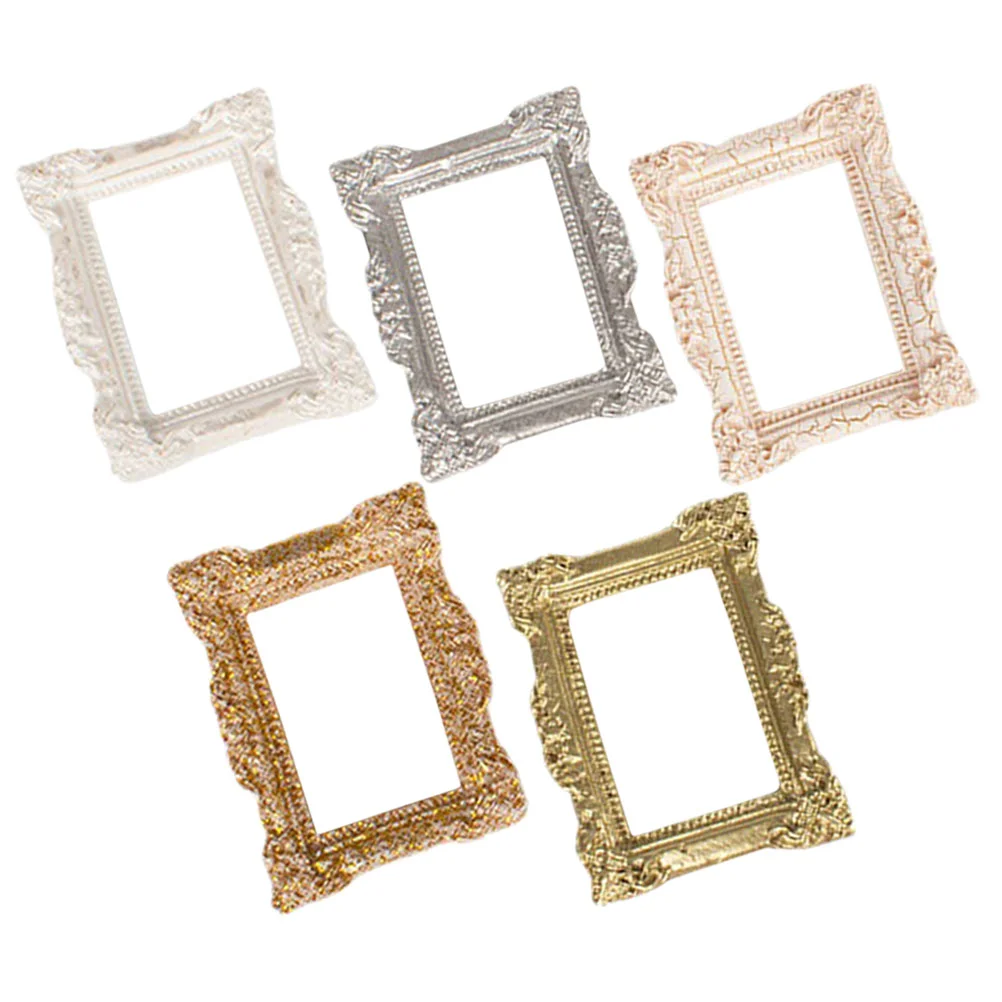 5 Pcs Scrapbook Mini Photo Frame House Accessories for Home Phone Case Embellishments Resin Dollhouse