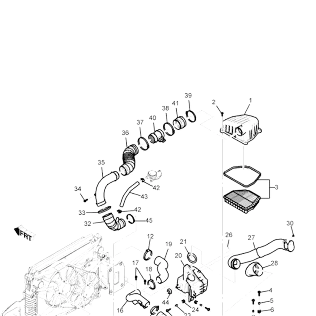 Tuyau d'admission d'air de voiture, CG Captiva 2.0 Turbo 96628983