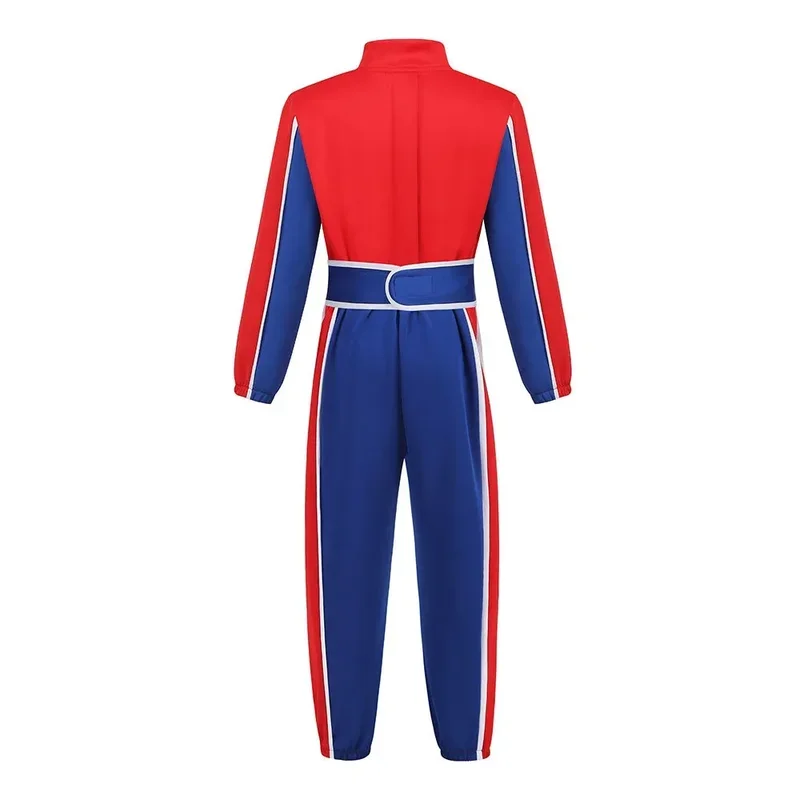 New 2025 A Kids Race Driver Costumes Carnival Boys Girls Racer Jumpsuit with Car Cap Sunglasses Child Halloween Cost wrl88 z
