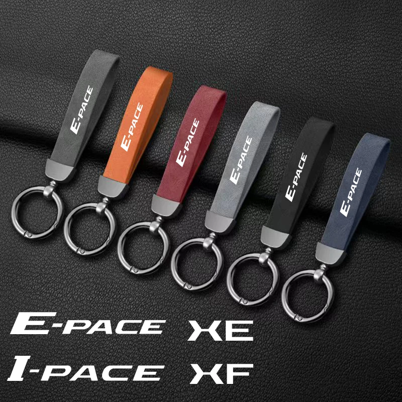 

For Jaguar XE XF XJ I-PACE E-Pace S-Type F-Type Fashion Suede Car Keychain Ring Vintage Leather Zinc Alloy Key Chain Accessories